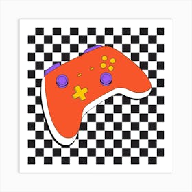 Retro Checkerboard Gaming  Art Print