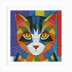 Mosaic Cat Art Print