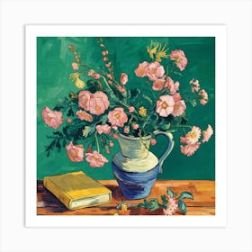 Flowers vibrant design Oleanders, Vincent Van Gogh Dining Room Art Print Art Print