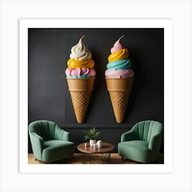 Default Create Unique Design Of Ice Cream Store Wall Art 3 Art Print