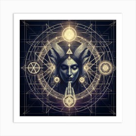 Hecate Sri Yantra With Intention Of Enlightenment, Spiritual Power, Wealth, Harmony, Peace 1 Art Print