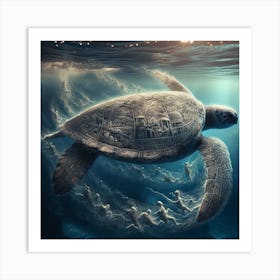 Grey turtle  Art Print