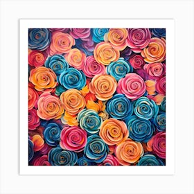 Colorful Roses 7 Art Print