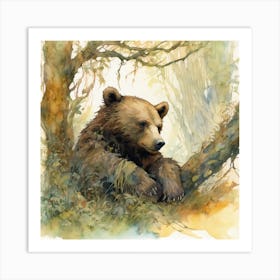 Brown Bear In The Forest Art Print