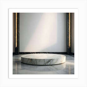 Marble Table In A Room Art Print