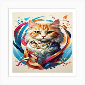 Default Olympic Games With Differents Cats And Logo Olympic 2 Art Print