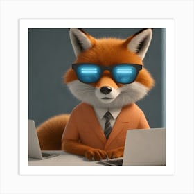 Fox In Business Suit 1 Art Print