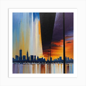 Sunset Over Chicago Art Print