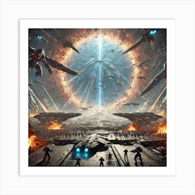 A Sci Fi Scene Depicting The Threat The Multiversa Art Print