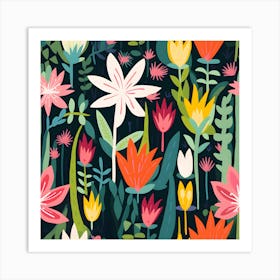 Dance Of Colors Celebrating Floral Life Art Print