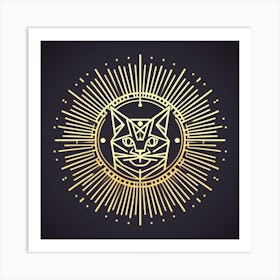 Cat With Sunburst 1 Art Print