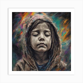 Little Girl With Eyes Closed Art Print