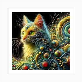 Psychedelic Cat 2 Art Print