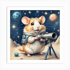 Hamster In Space 3 Art Print