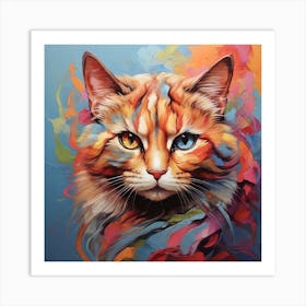 Cat With Blue Eyes Art Print