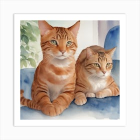 Orange Tabby Cats Art Print