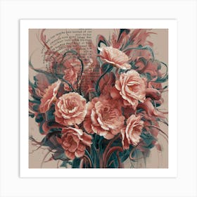 Roses In A Vase 2 Art Print