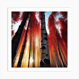 Red Aspen Trees Art Print