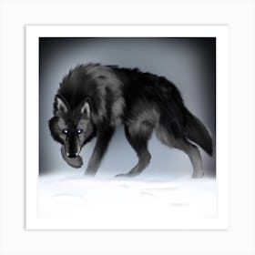 Black Wolf Art Print