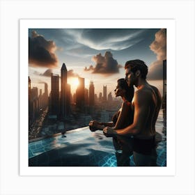 Admiring The Cityscape Art Print