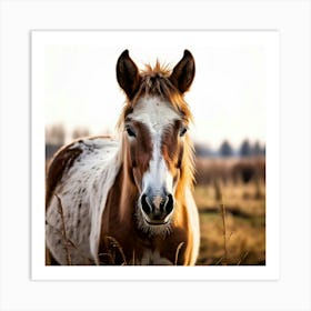 Horse Animal Grass Breeding Head Pasture Donkey Standing Farm Cute White Background Natu (3) 2 Art Print