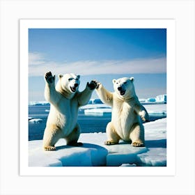 Polar Bear Friends Art Print