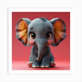 Cute Baby Elephant 3 Art Print