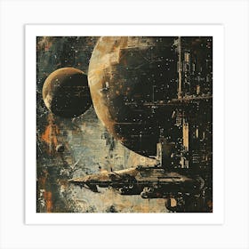 Classic Retro Space Opera Scene Art Print