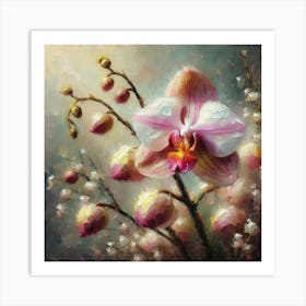 Oil Painting Disa Orchid 1 Art Print