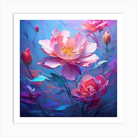 Peony Flowers 1 Art Print