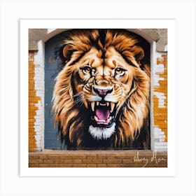 Roaring Lion wall mural Art Print