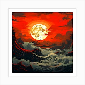 Sunset In The Sea Art Print