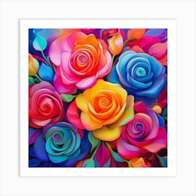 Colorful Roses 7 Art Print