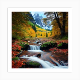 Autumn Mountain Stream Art Print