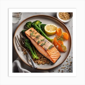 553974 Baked Salmon Fillet With A Perfectly Crispy Skin A Xl 1024 V1 0 Art Print