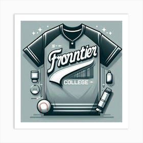 Frontier College Baseball Jersey Art Print