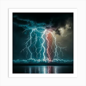 Lightning In The Sky 5 Art Print