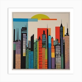 Urban vibrance: A minimalist skyline Art Print