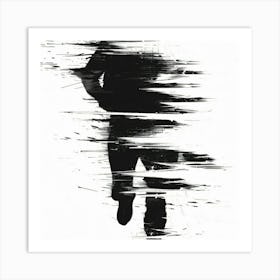 Silhouette Of A Man Running 1 Art Print