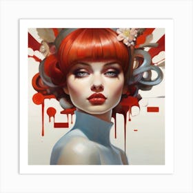 Woman With Red Hair Art Print