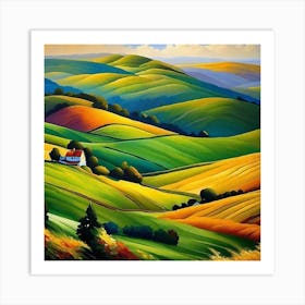 Farm In The Countryside Art Print