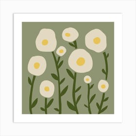 White Daisies Art Print