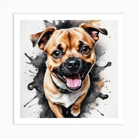 Watercolor Dog Painting Art Print