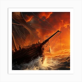 Ship At Sea Ship At Sea Art Print