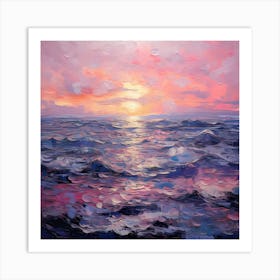 Monet's Maritime Charm: Lavender Brushstrokes Art Print