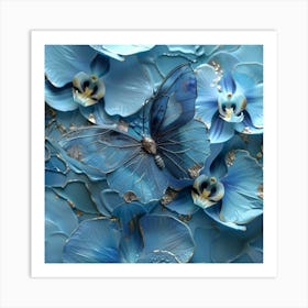 Blue Orchids 1 Art Print