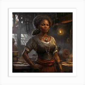 Woman In A Workshop Art Print