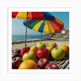 Fruit On The Beach 1 Art Print