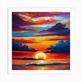 Sunset On The Beach 131 Art Print