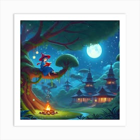 Chinese Fairy Tale Illustration Art Print